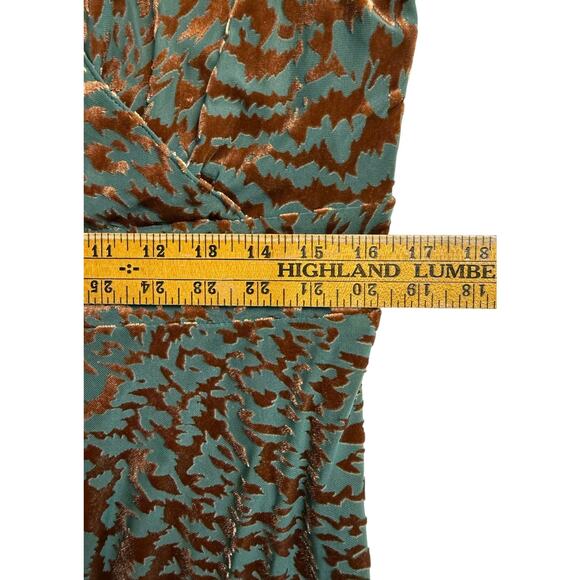 Soft Surroundings Shae Dress Velvet Burnout Animal Print Midi Large Petite - Picture 15 of 16